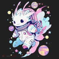 Cute Space Galaxy Axolotl Pastel Goth Aesthetic Nu Goth Women's Sweatshirt thumb 2