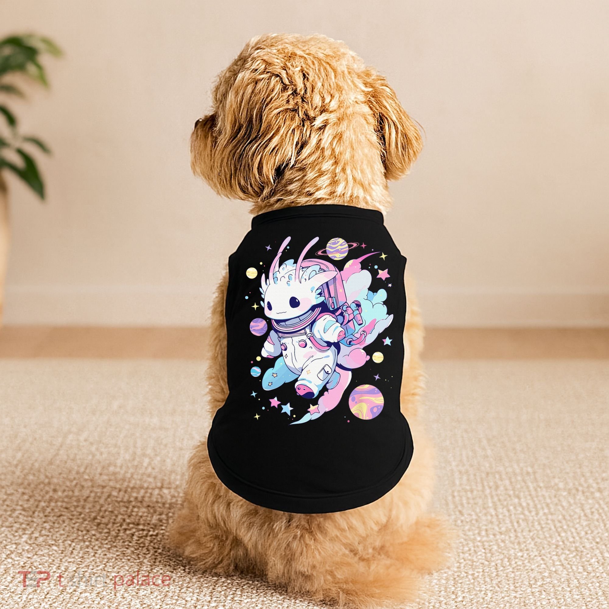 Cute Space Galaxy Axolotl Pastel Goth Aesthetic Nu Goth Doggie Tank