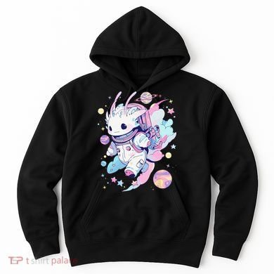 Cute Space Galaxy Axolotl Pastel Goth Aesthetic Nu Goth Hoodie