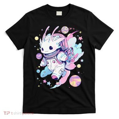 Cute Space Galaxy Axolotl Pastel Goth Aesthetic Nu Goth T-Shirt