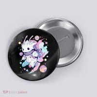 Cute Space Galaxy Axolotl Pastel Goth Aesthetic Nu Goth Button thumb 0