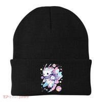 Cute Space Galaxy Axolotl Pastel Goth Aesthetic Nu Goth Beanie thumb 0