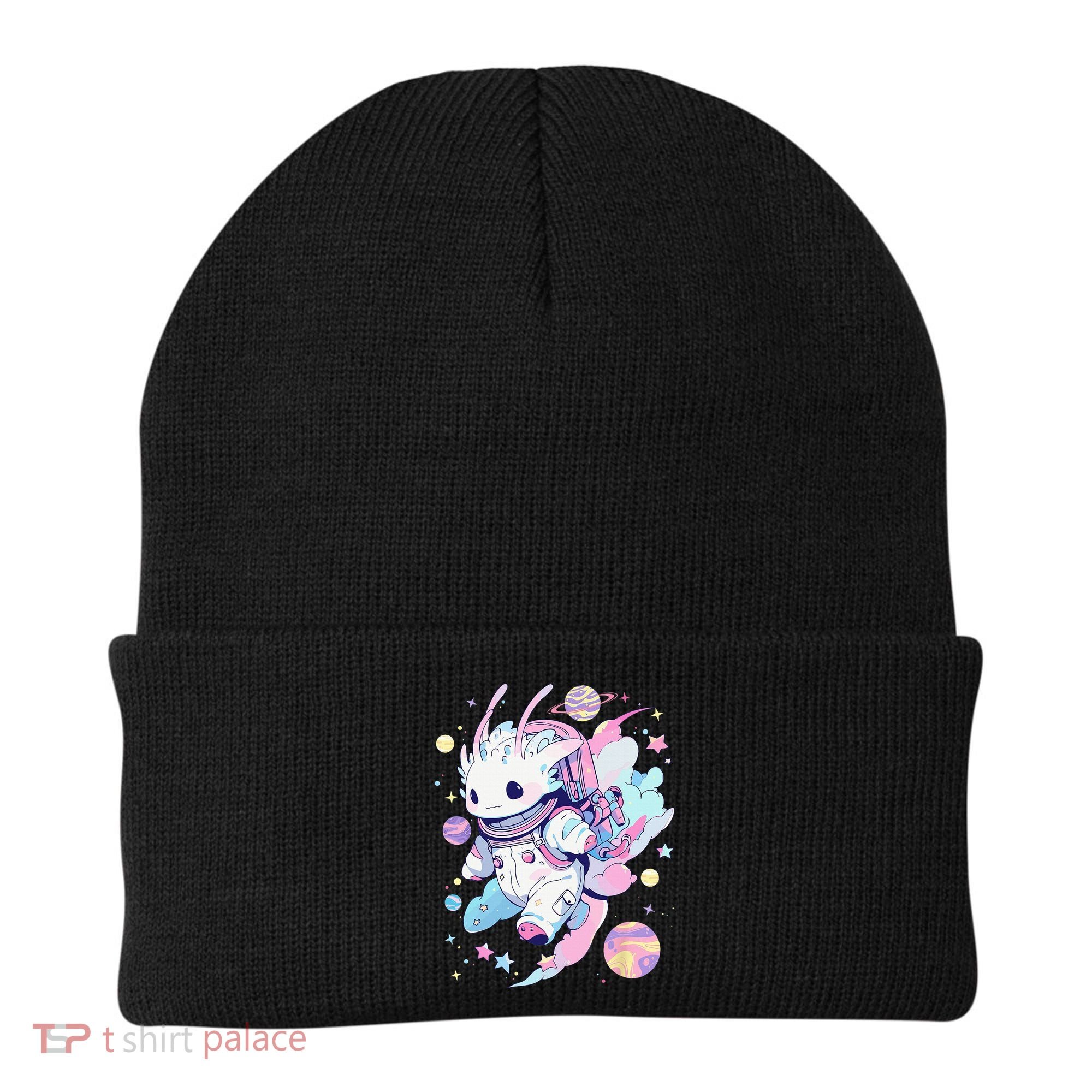 Cute Space Galaxy Axolotl Pastel Goth Aesthetic Nu Goth Beanie
