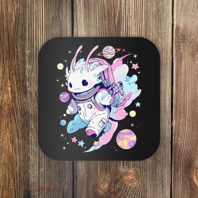 Cute Space Galaxy Axolotl Pastel Goth Aesthetic Nu Goth Coaster