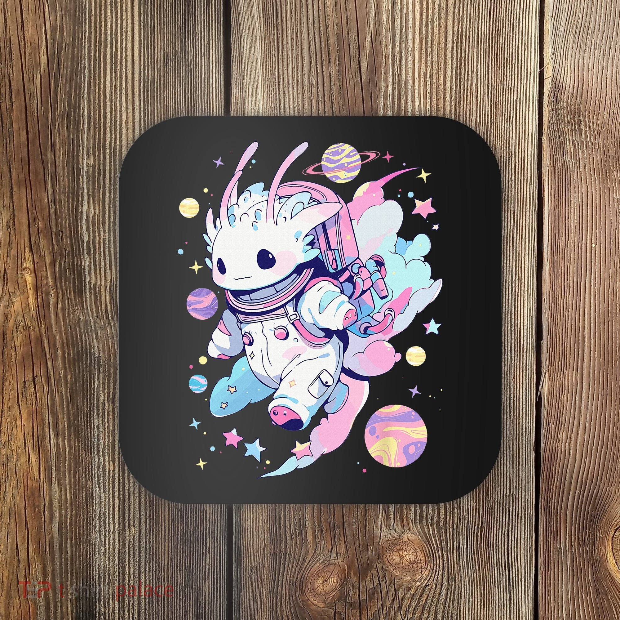 Cute Space Galaxy Axolotl Pastel Goth Aesthetic Nu Goth Coaster