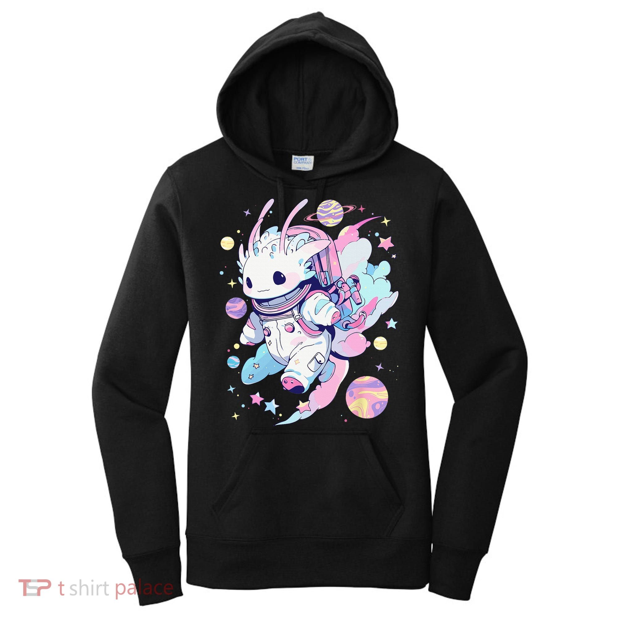 Cute Space Galaxy Axolotl Pastel Goth Aesthetic Nu Goth Women's Hoodie