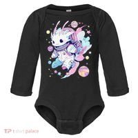 Cute Space Galaxy Axolotl Pastel Goth Aesthetic Nu Goth Baby Long Sleeve Bodysuit thumb 0