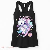Cute Space Galaxy Axolotl Pastel Goth Aesthetic Nu Goth Women's Tank Top thumb 0
