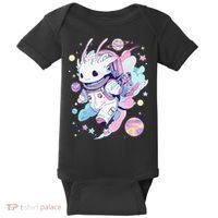 Cute Space Galaxy Axolotl Pastel Goth Aesthetic Nu Goth Baby Bodysuit thumb 0