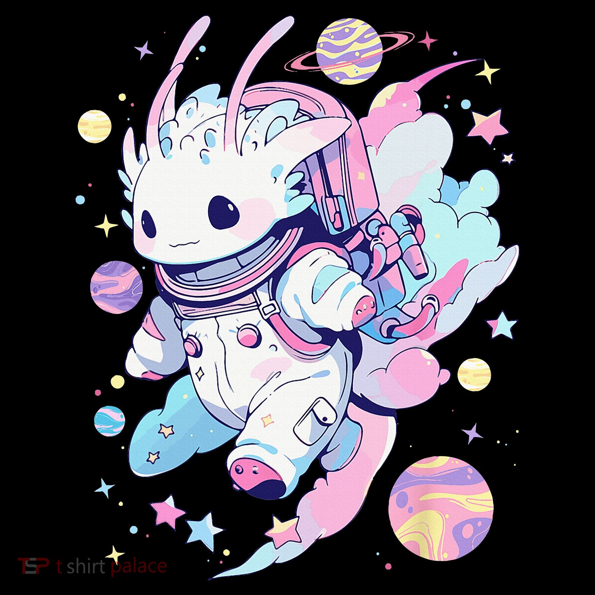 Cute Space Galaxy Axolotl Pastel Goth Aesthetic Nu Goth Toddler Hoodie