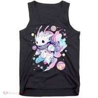 Cute Space Galaxy Axolotl Pastel Goth Aesthetic Nu Goth Tank Top thumb 0