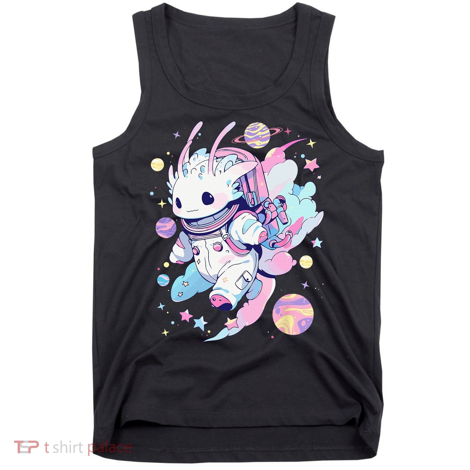 Cute Space Galaxy Axolotl Pastel Goth Aesthetic Nu Goth Tank Top