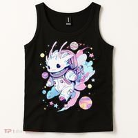 Cute Space Galaxy Axolotl Pastel Goth Aesthetic Nu Goth Tank Top thumb 2