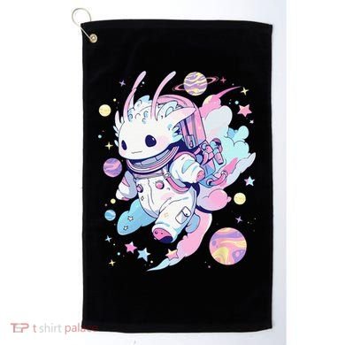 Cute Space Galaxy Axolotl Pastel Goth Aesthetic Nu Goth Golf Towel