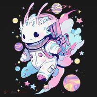 Cute Space Galaxy Axolotl Pastel Goth Aesthetic Nu Goth Toddler T-Shirt thumb 4