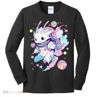 Cute Space Galaxy Axolotl Pastel Goth Aesthetic Nu Goth Kids Long Sleeve Shirt thumb 0