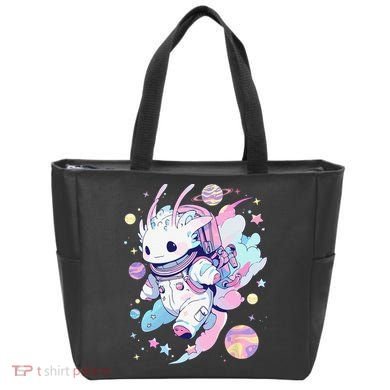 Cute Space Galaxy Axolotl Pastel Goth Aesthetic Nu Goth Tote Bag