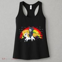 Cute Scary Ghost Face Skull Reaper On Golden Unicorn Rainbow Women's Tank Top thumb 3