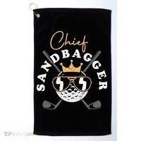 Chief Sandbagger Gift for Golf Meme BJJ Chess Sandbag Golf Towel thumb 0