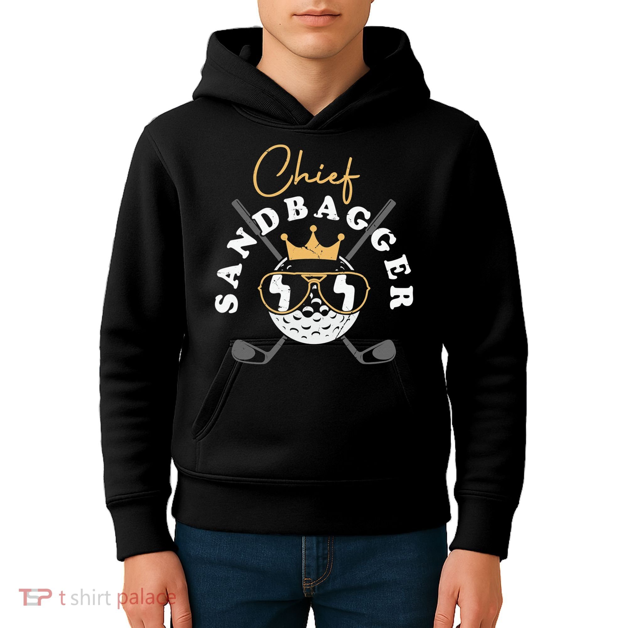 Chief Sandbagger Gift for Golf Meme BJJ Chess Sandbag Kids Hoodie