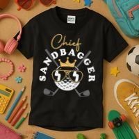 Chief Sandbagger Gift for Golf Meme BJJ Chess Sandbag Kids T-Shirt thumb 3