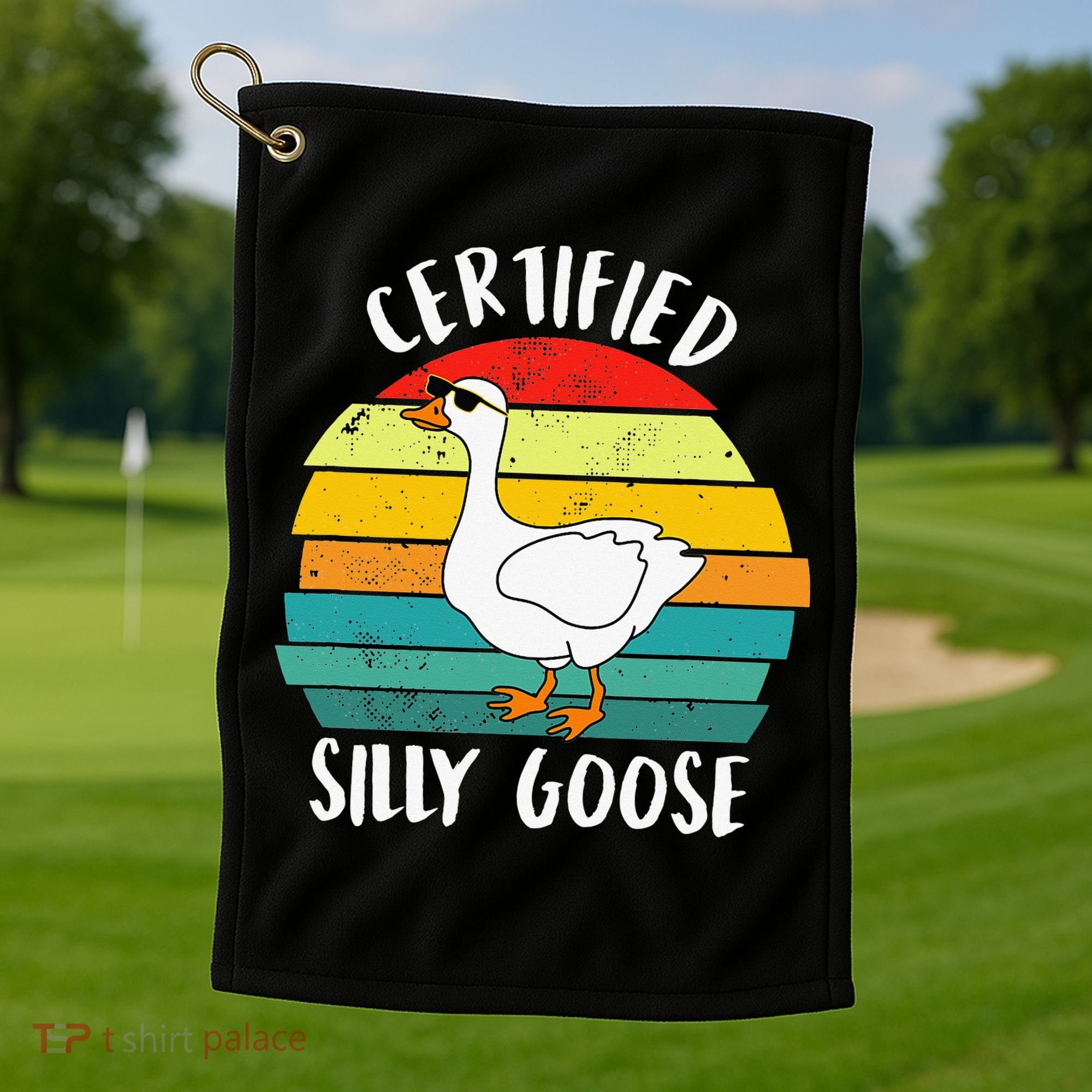 Certified Silly Goose Funny Goose Lover Farmer Farm Life Golf Towel