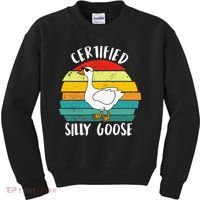 Certified Silly Goose Funny Goose Lover Farmer Farm Life Kids Sweatshirt thumb 0