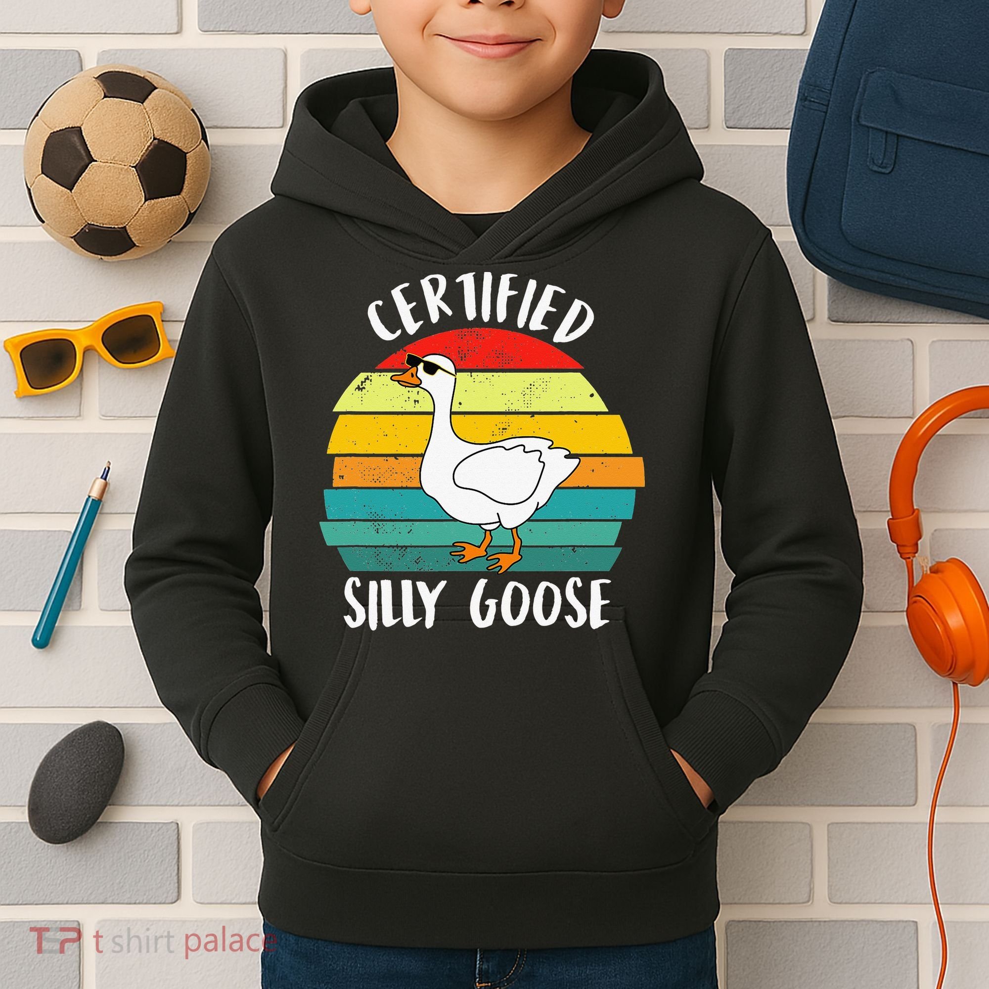 Certified Silly Goose Funny Goose Lover Farmer Farm Life Kids Hoodie