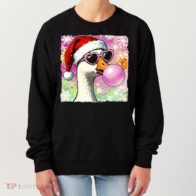 Cool Silly Goose Santa Christmas Bubble Gum Women's Sweatshirt