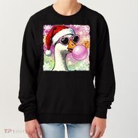 Cool Silly Goose Santa Christmas Bubble Gum Women's Sweatshirt thumb 0