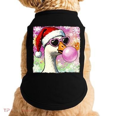 Cool Silly Goose Santa Christmas Bubble Gum Doggie Tank