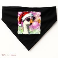 Cool Silly Goose Santa Christmas Bubble Gum USA-Made Doggie Bandana thumb 0
