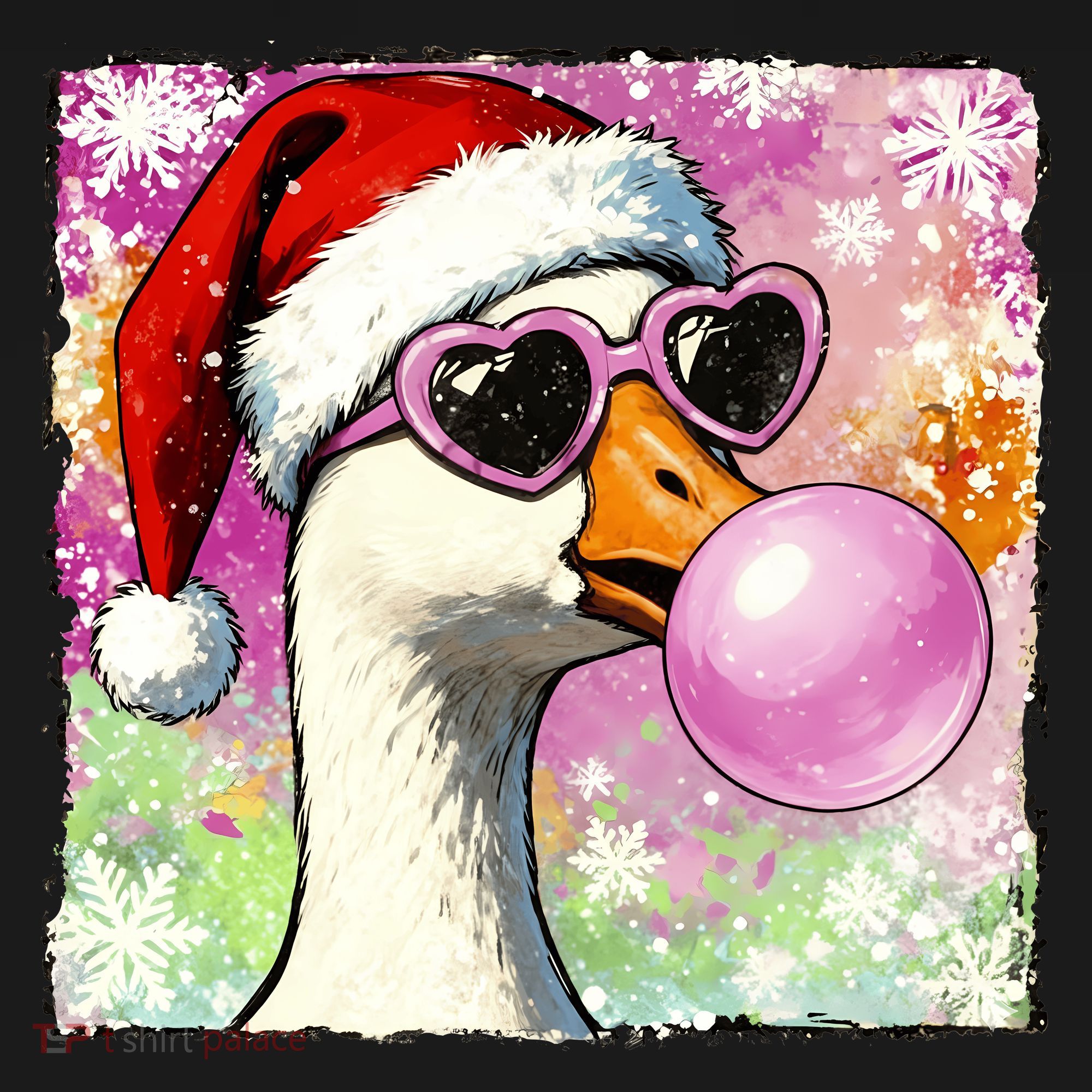 Cool Silly Goose Santa Christmas Bubble Gum Apron