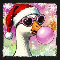 Cool Silly Goose Santa Christmas Bubble Gum Bucket Hat thumb 4