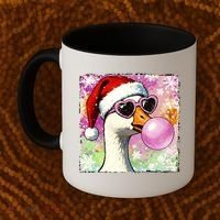 Cool Silly Goose Santa Christmas Bubble Gum Coffee Mug thumb 2
