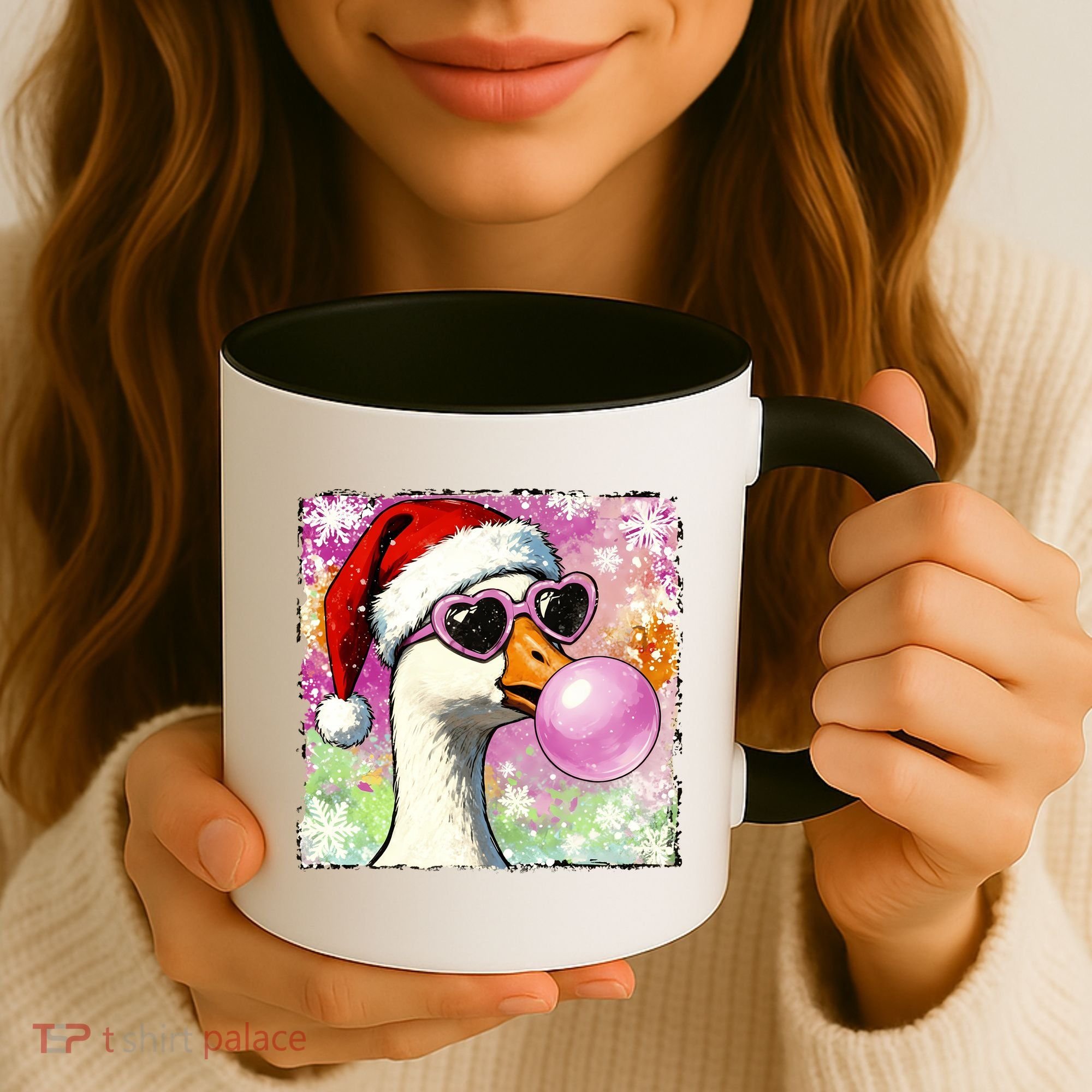 Cool Silly Goose Santa Christmas Bubble Gum Coffee Mug