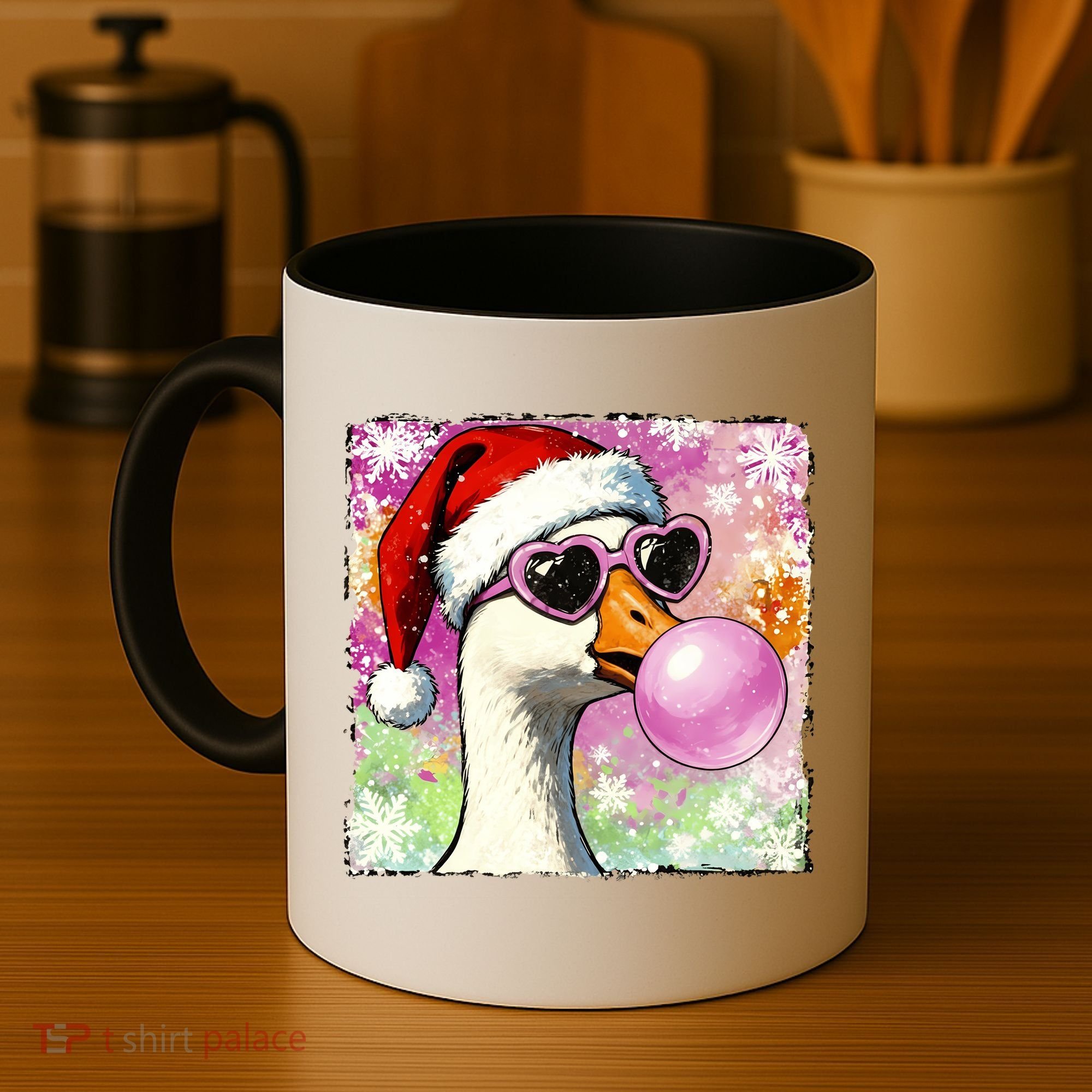 Cool Silly Goose Santa Christmas Bubble Gum Coffee Mug