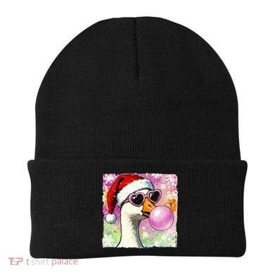 Cool Silly Goose Santa Christmas Bubble Gum Beanie