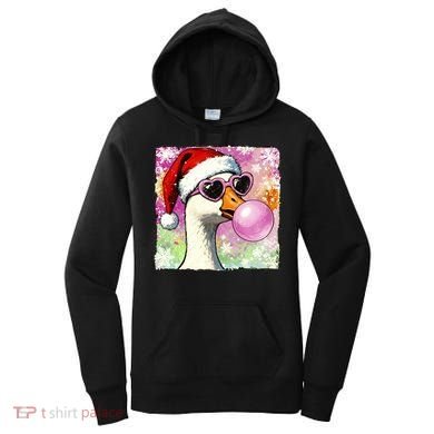 Cool Silly Goose Santa Christmas Bubble Gum Women's Hoodie
