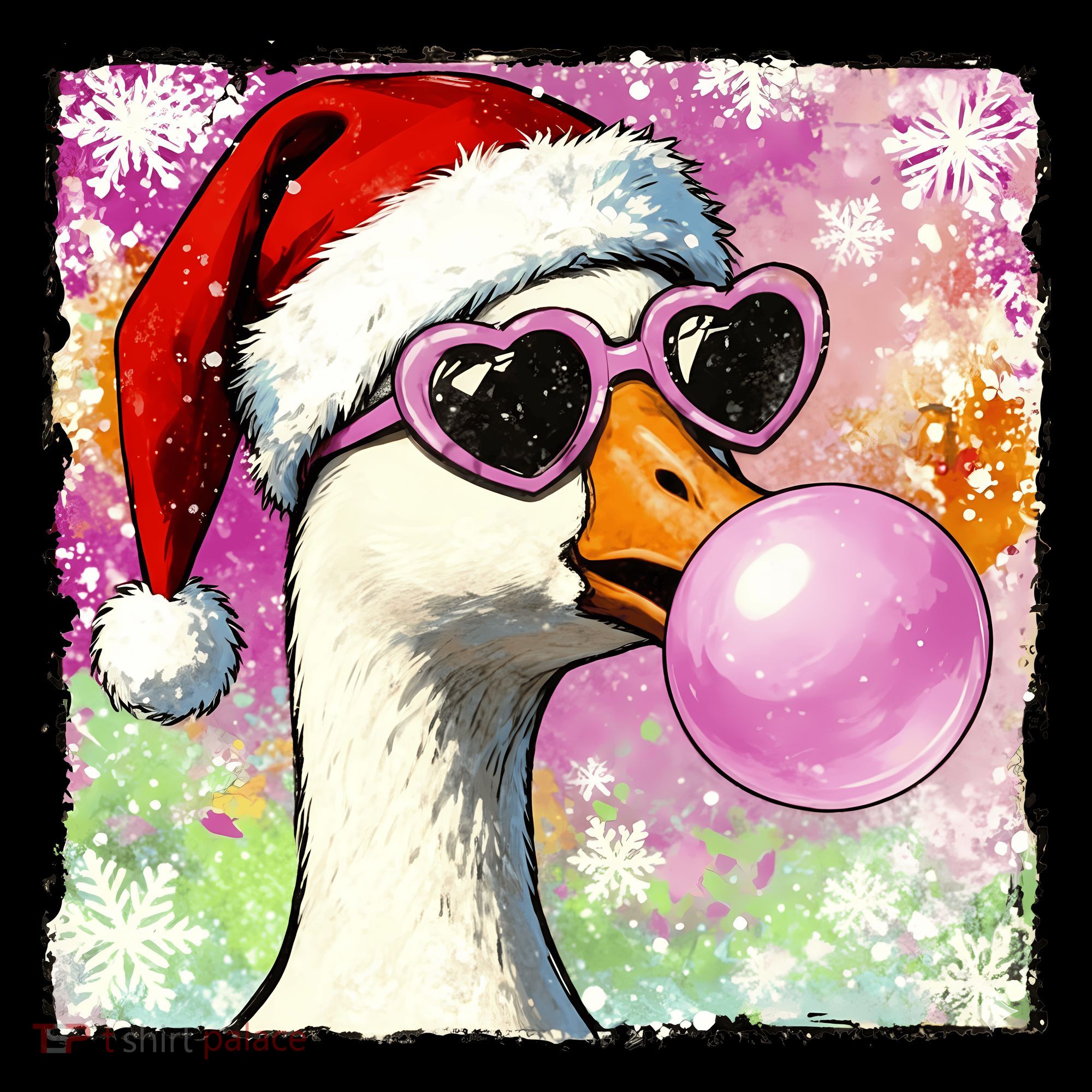 Cool Silly Goose Santa Christmas Bubble Gum Women's Hoodie