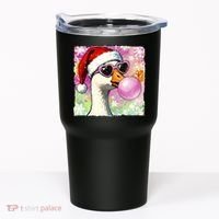 Cool Silly Goose Santa Christmas Bubble Gum Tumbler thumb 0