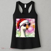 Cool Silly Goose Santa Christmas Bubble Gum Women's Tank Top thumb 3