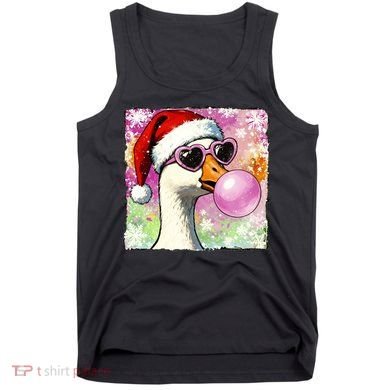 Cool Silly Goose Santa Christmas Bubble Gum Tank Top