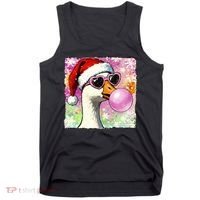 Cool Silly Goose Santa Christmas Bubble Gum Tank Top thumb 0