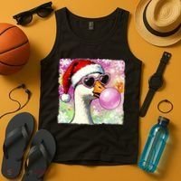 Cool Silly Goose Santa Christmas Bubble Gum Tank Top thumb 4