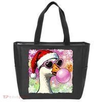 Cool Silly Goose Santa Christmas Bubble Gum Tote Bag thumb 0