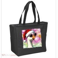 Cool Silly Goose Santa Christmas Bubble Gum Tote Bag thumb 2