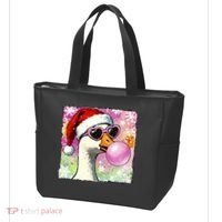 Cool Silly Goose Santa Christmas Bubble Gum Tote Bag thumb 3
