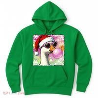 Cool Silly Goose Santa Christmas Bubble Gum Hoodie thumb 0
