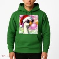 Cool Silly Goose Santa Christmas Bubble Gum Hoodie thumb 2